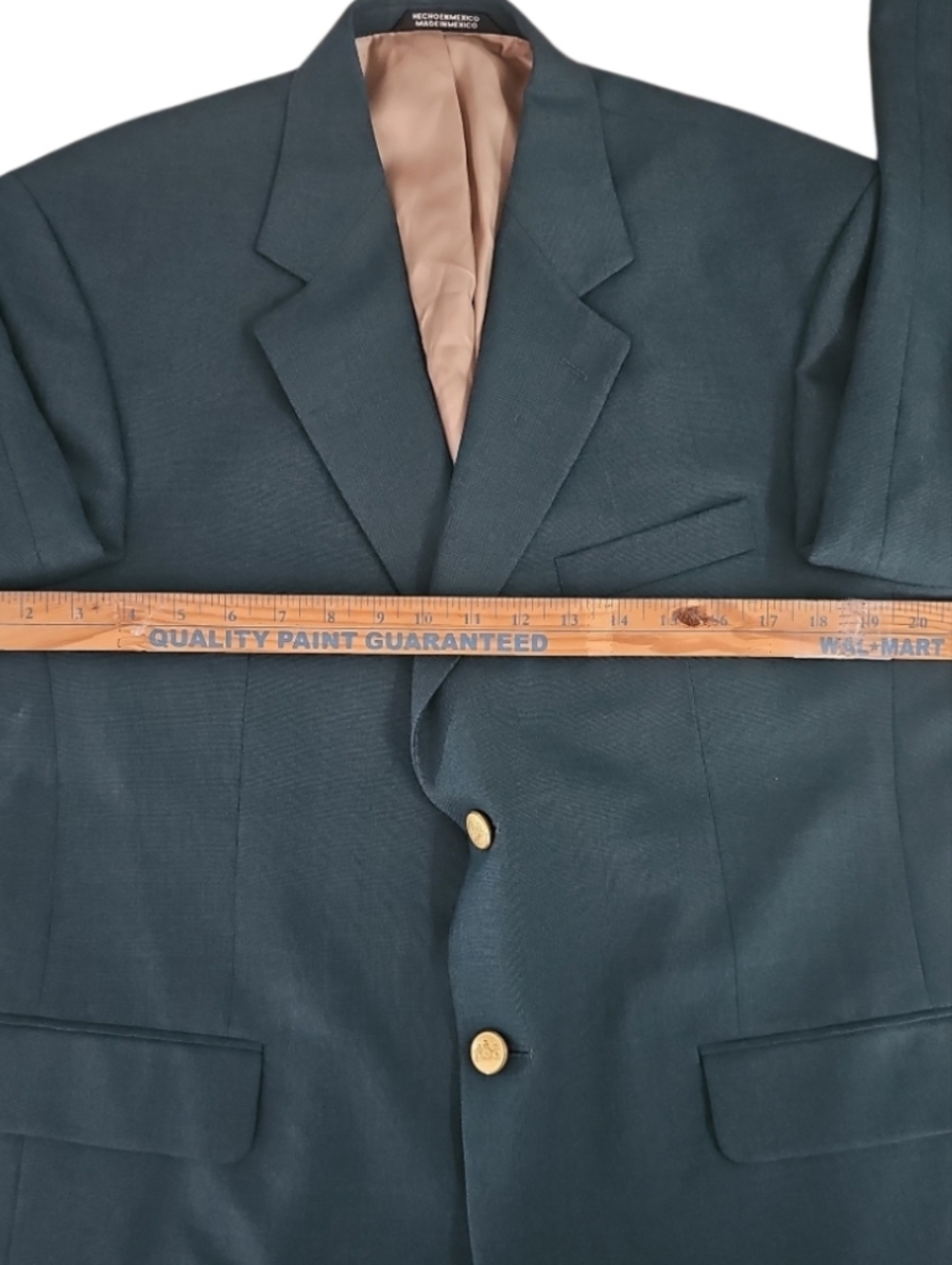 Stafford Green Blazer Gold Button 42S Vintage Wool Sport Coat Preppy Golf Inspo - Picture 16 of 16